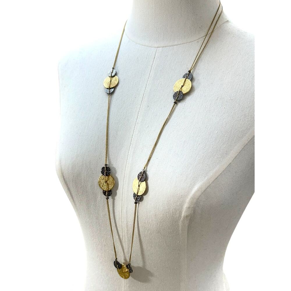 VCLM Goldtone Silvertone Necklace 36-40 Inches Circle Lobster Clasp